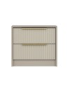 Comodino Kale cashmere effetto cannettato due cassetti incassati 53x45x45H