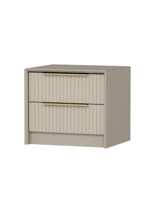 Comodino Kale cashmere effetto cannettato due cassetti incassati 53x45x45H