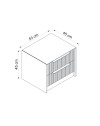 Comodino Kale cashmere effetto cannettato due cassetti incassati 53x45x45H