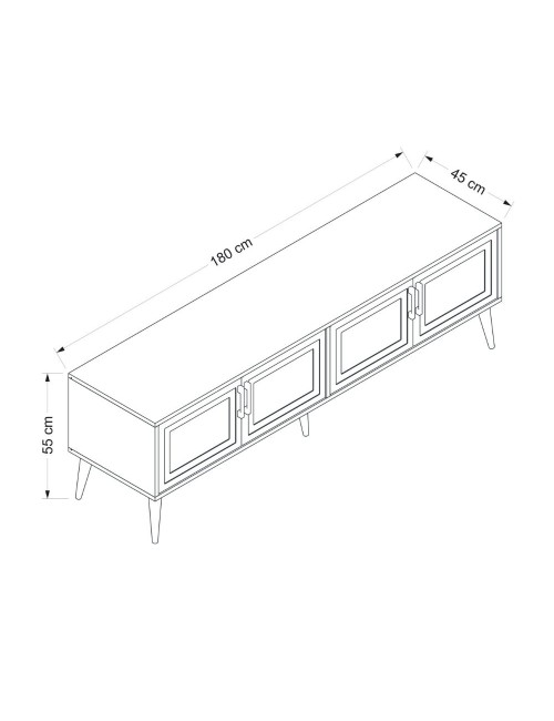 Mobile Porta TV Prime 4 ante colore cashmere 180x45x55H – Stile e funzionalità