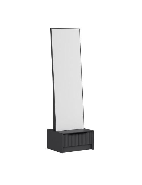 Specchio Kale con base cassetto antracite 54x45x178H