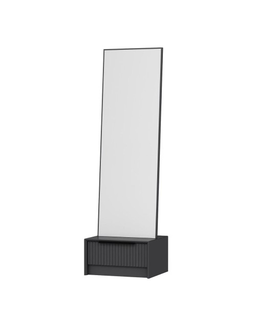 Specchio Kale con base cassetto antracite 54x45x178H