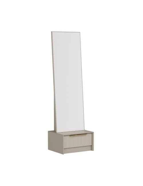 Specchio Kale con base cassetto cashmere 54x45x178H