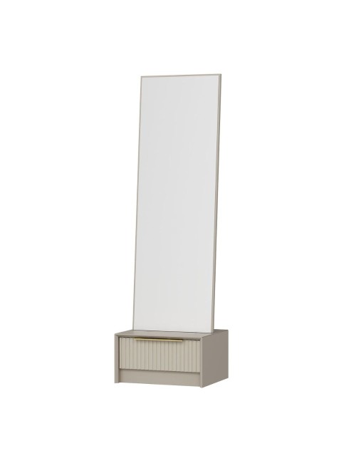 Specchio Kale con base cassetto cashmere 54x45x178H