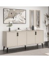 Madia Prime colore cashmere 180x45x80H con due specchi a parete