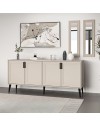 Madia Prime colore cashmere 180x45x80H con due specchi a parete