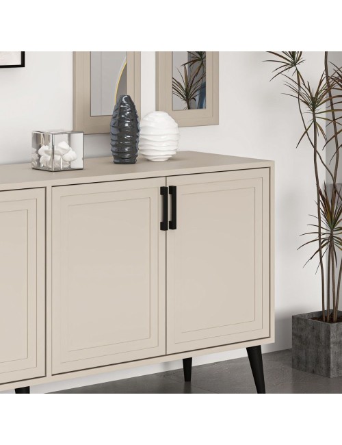 Madia Prime colore cashmere 180x45x80H con due specchi a parete