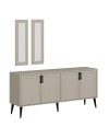 Madia Prime colore cashmere 180x45x80H con due specchi a parete