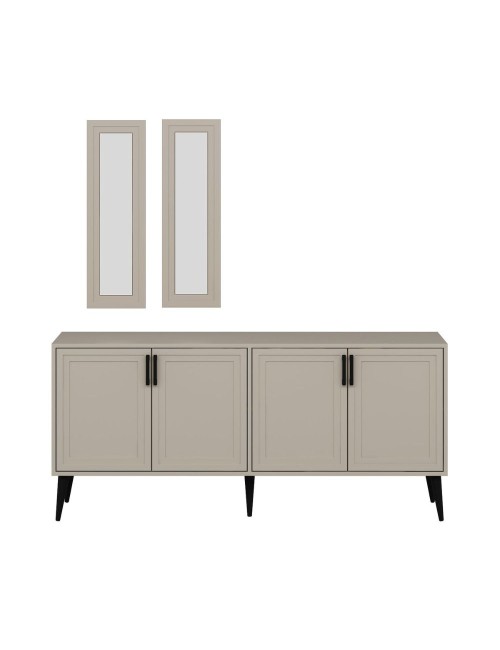 Madia Prime colore cashmere 180x45x80H con due specchi a parete