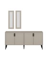 Madia Prime colore cashmere 180x45x80H con due specchi a parete
