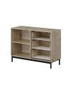 Madia Esta rovere chiaro e antracite con effetto cannettato 120x45x90H