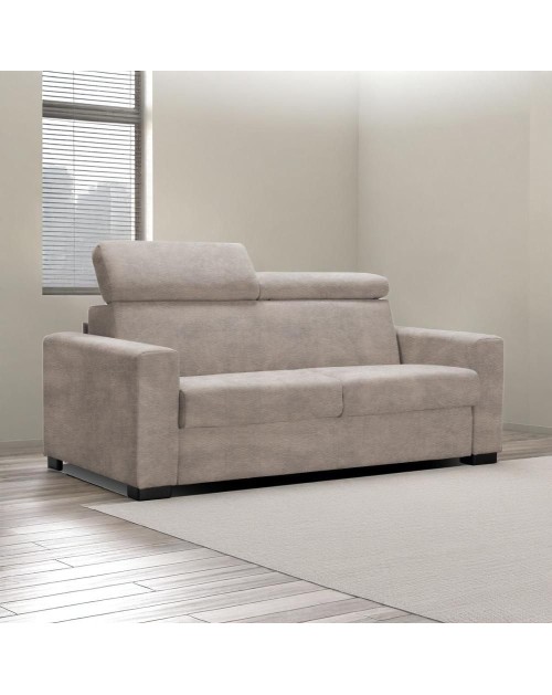Divano Letto Pisa 3 Posti in Nabuk Tortora 220x99x93H – Eleganza e Funzionalità per il Tuo Relax