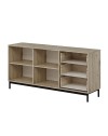 Madia Esta rovere chiaro e antracite con effetto cannettato 180x45x90H