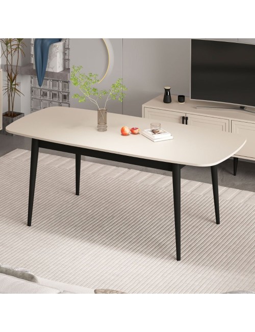 Tavolo allungabile Prime top cashmere e gambe nere 160x90x77H