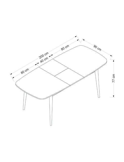 Tavolo allungabile Prime top cashmere e gambe nere 160x90x77H