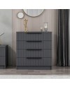 Cassettiera 4 cassetti Kale antracite effetto cannettato 72x42x77H