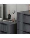 Cassettiera 4 cassetti Kale antracite effetto cannettato 72x42x77H