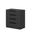 Cassettiera 4 cassetti Kale antracite effetto cannettato 72x42x77H