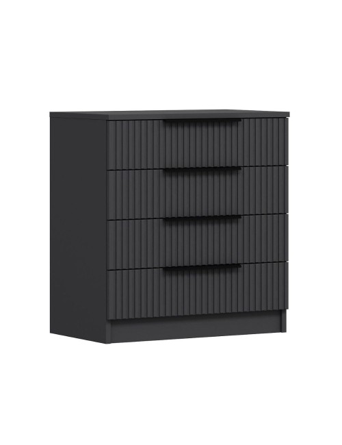 Cassettiera 4 cassetti Kale antracite effetto cannettato 72x42x77H