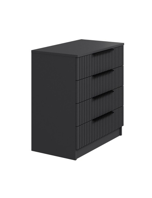 Cassettiera 4 cassetti Kale antracite effetto cannettato 72x42x77H