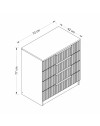 Cassettiera 4 cassetti Kale antracite effetto cannettato 72x42x77H