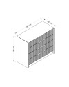 Cassettiera 4 cassetti con specchio Kale cashmere effetto cannettato 100x45x85H