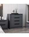 Cassettiera 4 cassetti incassati Kale antracite effetto cannettato 72x42x77H