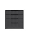 Cassettiera 4 cassetti incassati Kale antracite effetto cannettato 72x42x77H