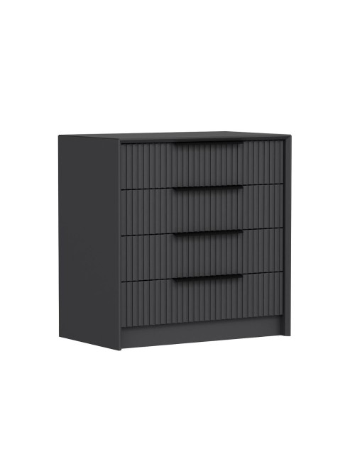 Cassettiera 4 cassetti incassati Kale antracite effetto cannettato 72x42x77H