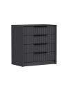 Cassettiera 4 cassetti incassati Kale antracite effetto cannettato 72x42x77H