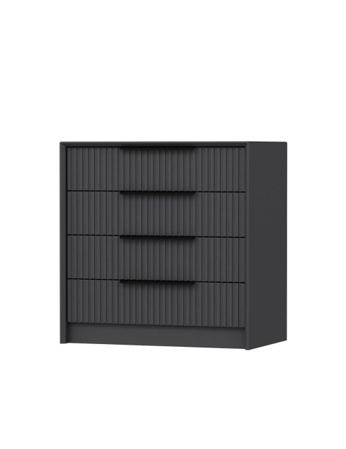 Cassettiera 4 cassetti incassati Kale antracite effetto cannettato 72x42x77H