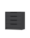 Cassettiera 4 cassetti incassati Kale antracite effetto cannettato 72x42x77H