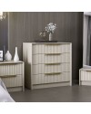 Cassettiera 4 cassetti incassati Kale cashmere effetto cannettato 72x42x77H