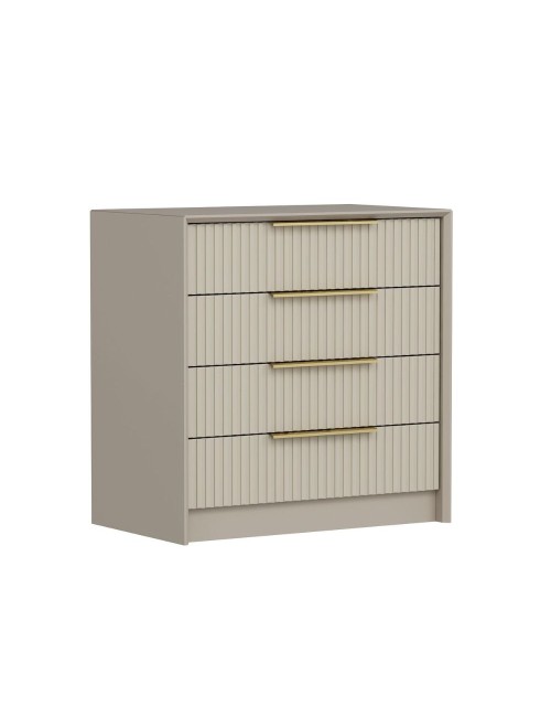 Cassettiera 4 cassetti incassati Kale cashmere effetto cannettato 72x42x77H