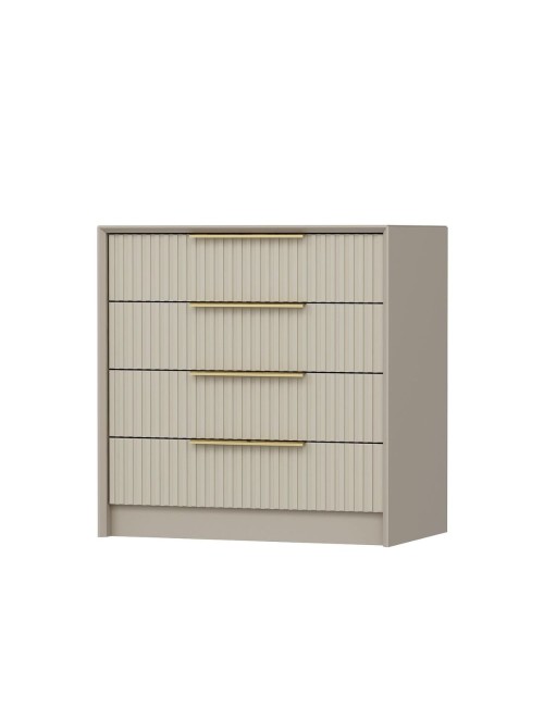 Cassettiera 4 cassetti incassati Kale cashmere effetto cannettato 72x42x77H