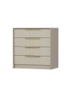 Cassettiera 4 cassetti incassati Kale cashmere effetto cannettato 72x42x77H