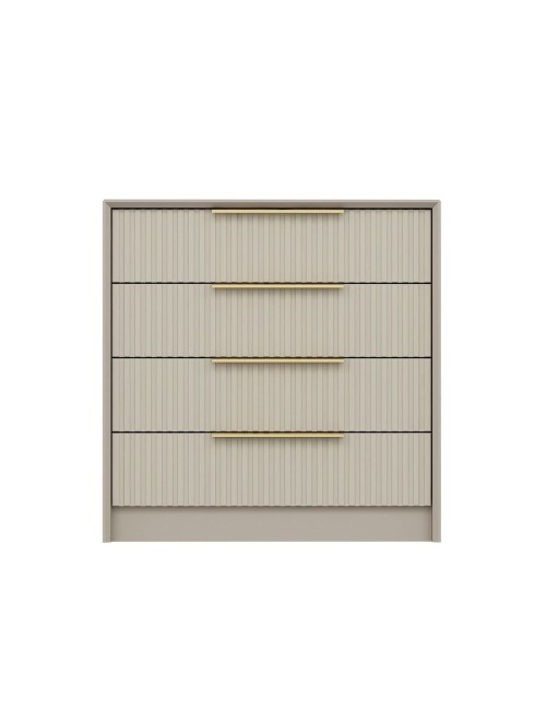 Cassettiera 4 cassetti incassati Kale cashmere effetto cannettato 72x42x77H