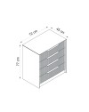 Cassettiera 4 cassetti incassati Kale cashmere effetto cannettato 72x42x77H