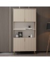 Credenza alta Kale effetto cannettato cashmere 90x35x180H – Eleganza Verticale