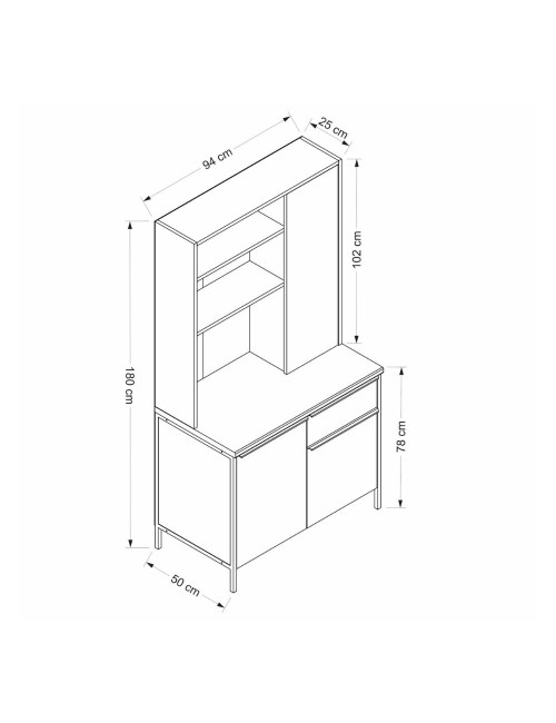 Mobile multiuso Andy rovere antracite 94x50x180H – Funzionalità e stile per ogni spazio