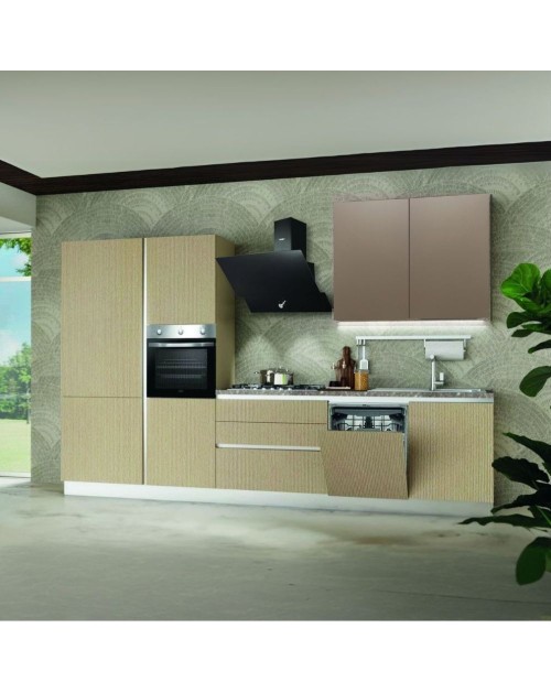 Cucina Completa Lily Sinistra 348 cm – Eleganza Moderna e Funzionalità con Elettrodomestici Inclusi