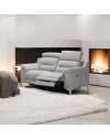 Divano Egeo 2 Posti con 2 Recliner Elettrici in Tessuto Grigio 174x97x96 – Comfort e Design Moderno