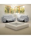 Divano Egeo 3 Posti con 2 Recliner Elettrici in Tessuto Grigio 214x97x96 – Comfort e Design Moderno