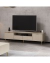 Porta TV Kale cashmere effetto cannettato con piedi in metallo oro 180x35x45H