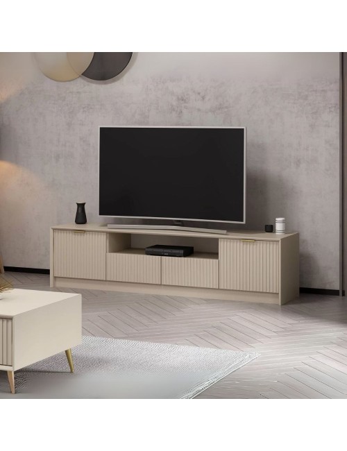 Porta TV Kale cashmere effetto cannettato 180x35x45H