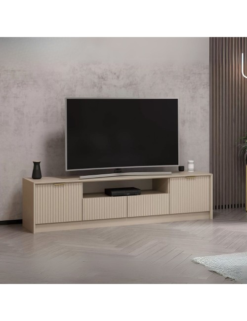 Porta TV Kale cashmere effetto cannettato 180x35x45H