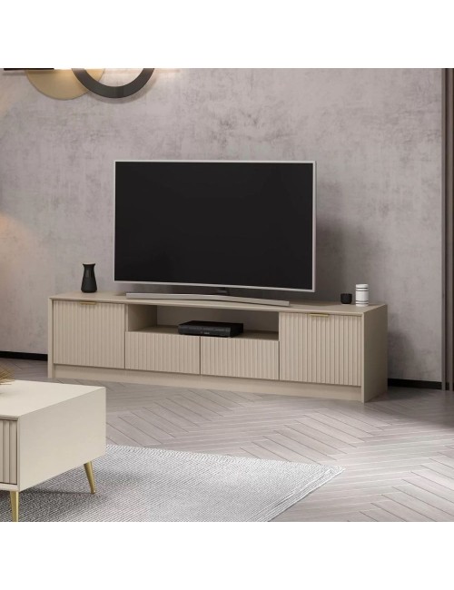 Porta TV Kale cashmere effetto cannettato 180x35x45H