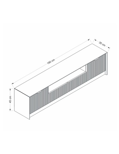 Porta TV Kale cashmere effetto cannettato 180x35x45H