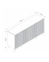Madia Kale 4 ante antracite effetto cannettato 180x45x90H : Eleganza e Funzionalità