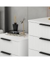 Cassettiera 4 cassetti Kale bianco effetto cannettato 72x42x77H